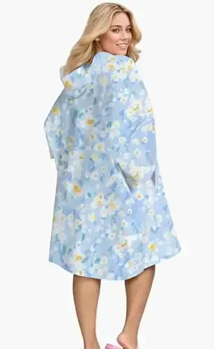 KFUBUO Surf Poncho Changing Towel Swim Robe with Pocket Plus Size Terry Cloth Swim Cover Up for Women Towel Poncho Hoodie - MODAZONE (1)