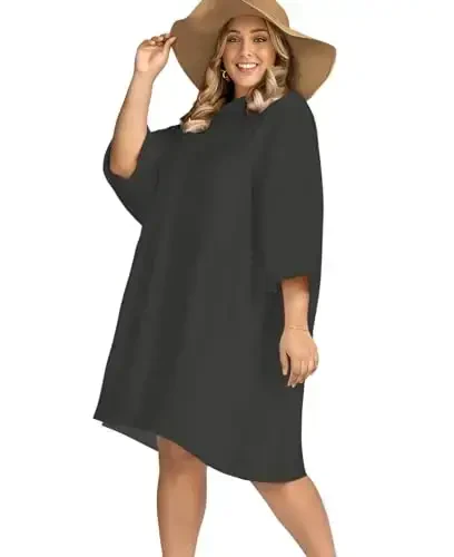 KFUBUO Surf Poncho Changing Towel Swim Robe with Pocket Plus Size Terry Cloth Swim Cover Up for Women Towel Poncho Hoodie - 2