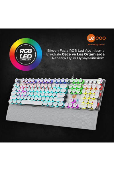 Kg1102 Wired Macro Key RGB LED Illuminated Mechanical Gaming Turkish Q Metallic Keyboard - 3