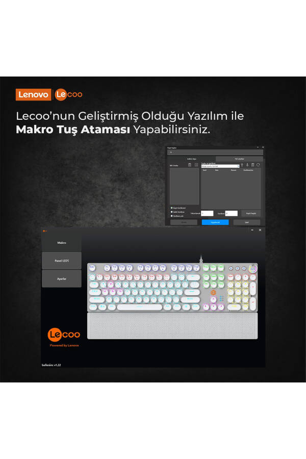 Kg1102 Wired Macro Key RGB LED Illuminated Mechanical Gaming Turkish Q Metallic Keyboard - 5