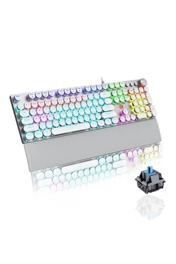 Kg1102 Wired Macro Key RGB LED Illuminated Mechanical Gaming Turkish Q Metallic Keyboard - 9