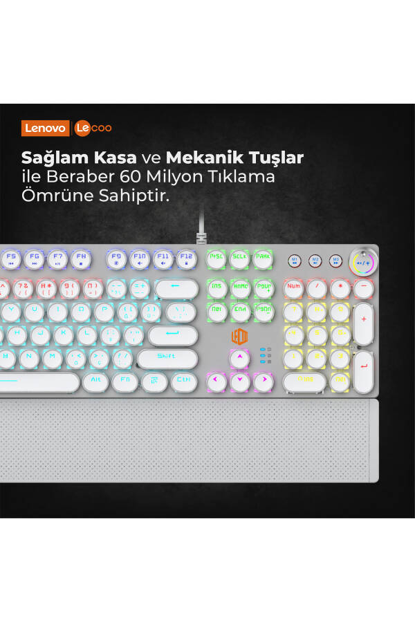 Kg1102 Wired Macro Key RGB LED Illuminated Mechanical Gaming Turkish Q Metallic Keyboard - 12