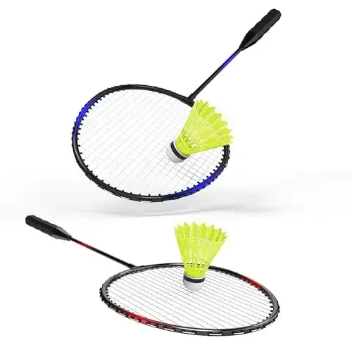 KH Badminton Rackets Set of 2 4 6 for Adults Kids,Beach Lawn Backyard Game Outdoor Sports,Racquets,Shuttlecocks & Carry Bag Included - 3