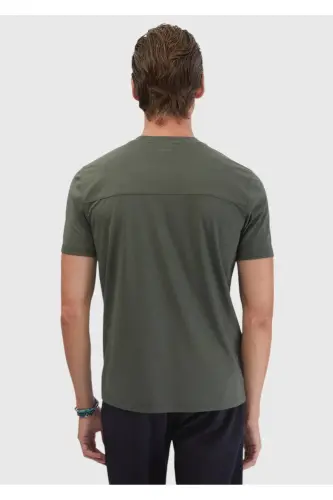 Khaki Bike Collar T-Shirt - 6