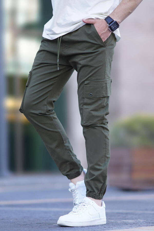 Khaki Cargo Pocket Jogger Pants 5647 - 4