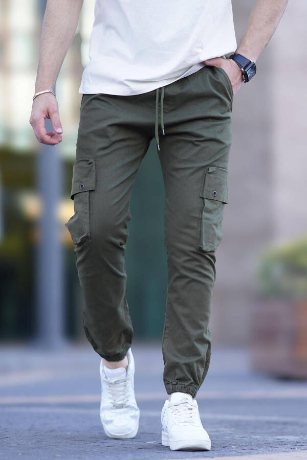 Khaki Cargo Pocket Jogger Pants 5647 - 5