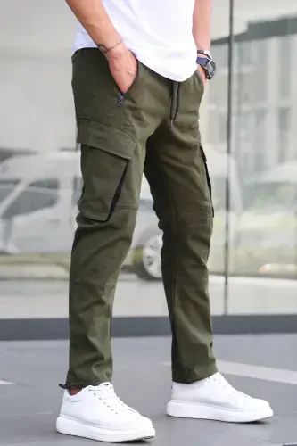 Khaki Cargo Pocket Jogger Pants 5791-Khaki - 2