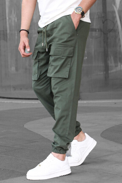 Khaki Cargo Pocket Men's Jogger Pants 6812 - 4