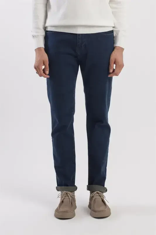 Khaki Comfort Fit Cotton Denim Jeans - JAKAMEN