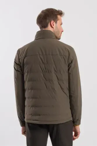 Khaki Comfort Fit Stand Collar Sport Jacket - 4