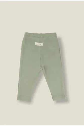 Khaki Cotton Baby Leggings - 5