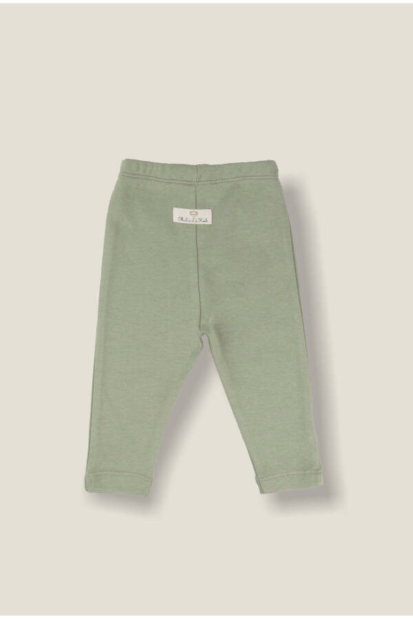 Khaki Cotton Baby Leggings - 2