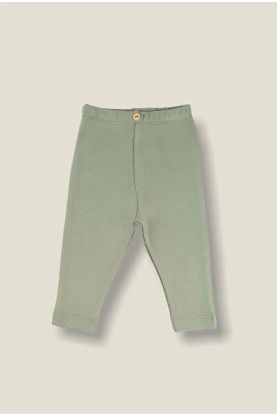 Khaki Cotton Baby Leggings - OHLALAKOALA