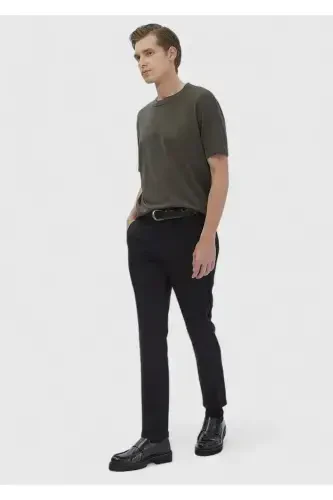 Khaki Crew Neck Plain Knitwear Sweater-Khaki - RAMSEY (1)