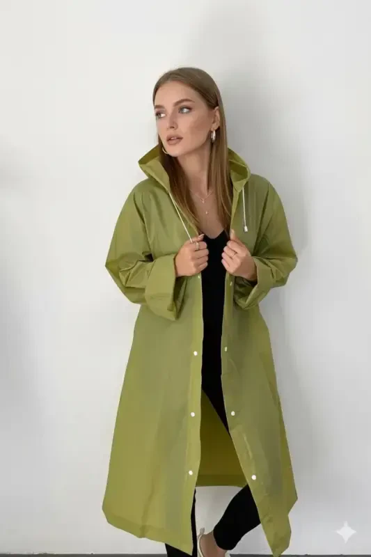 Khaki Eva Fabric Water Wind Proof Raincoat-Khaki - İMEXTECH