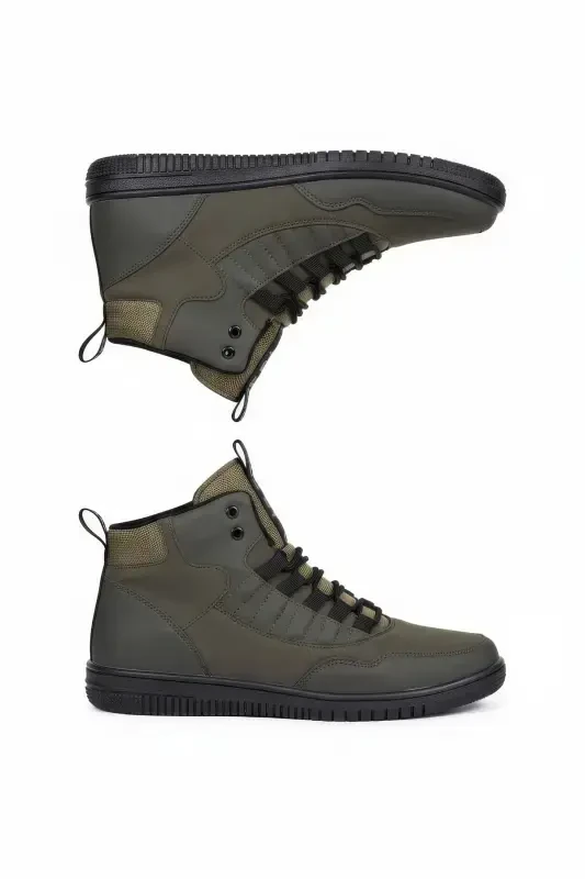 Khaki Green Men's Sneaker Boot-Khaki Green - 2