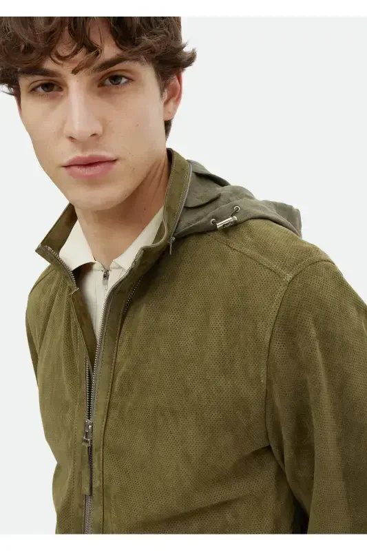 Khaki Leather Jacket - 4