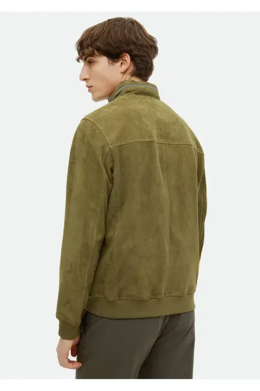 Khaki Leather Jacket - 6