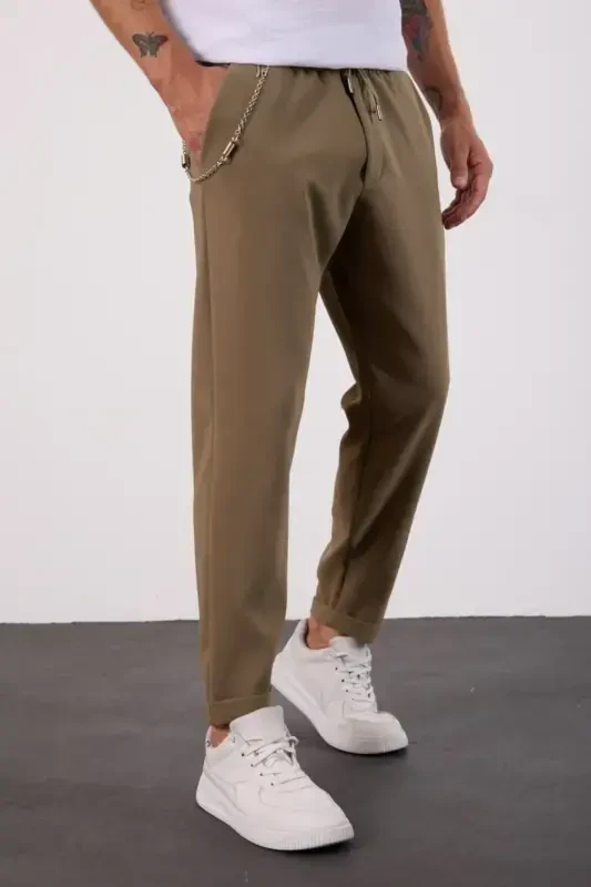 Khaki Light Loose Fit Seasonal Jogger Pants-KHAKI - İLKCET MODA