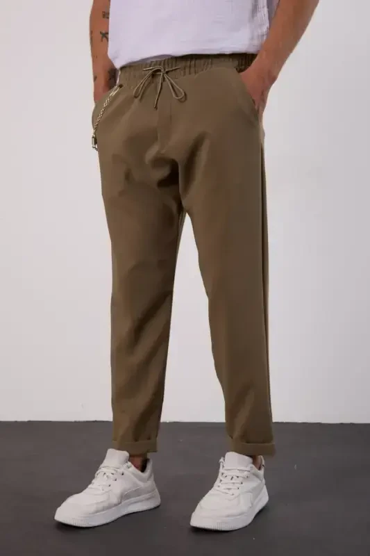 Khaki Light Loose Fit Seasonal Jogger Pants-KHAKI - 4