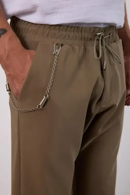 Khaki Light Loose Fit Seasonal Jogger Pants-KHAKI - 6