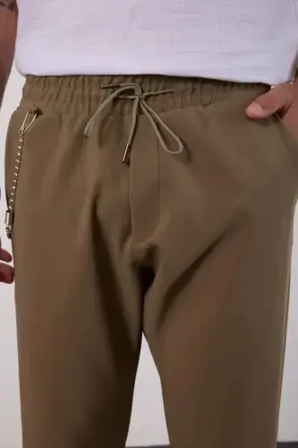 Khaki Light Loose Fit Seasonal Jogger Pants-KHAKI - 8
