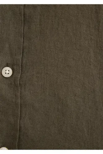 Khaki Linen Shirt Slim Fit / Slim Fit 0211466-715 - 6