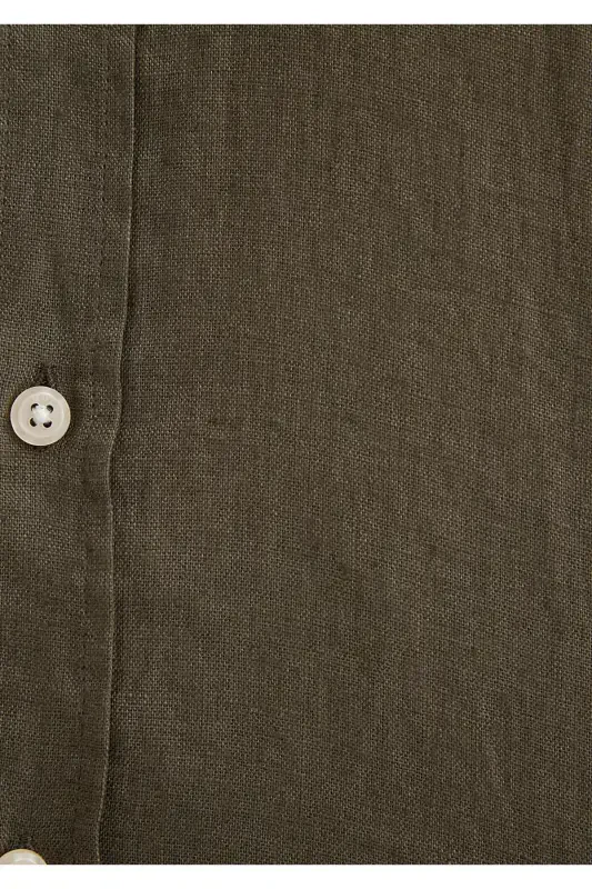 Khaki Linen Shirt Slim Fit / Slim Fit 0211466-715 - 6