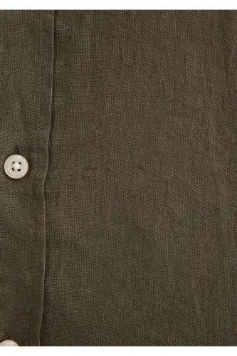 Khaki Linen Shirt Slim Fit / Slim Fit 0211466-715 - 6