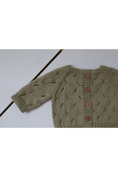 KHAKI ORGANIC BABY SWEATER - 1