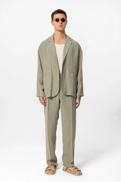 Khaki Oversized Unlined Men's Blazer Jacket - ANTIOCH (1)