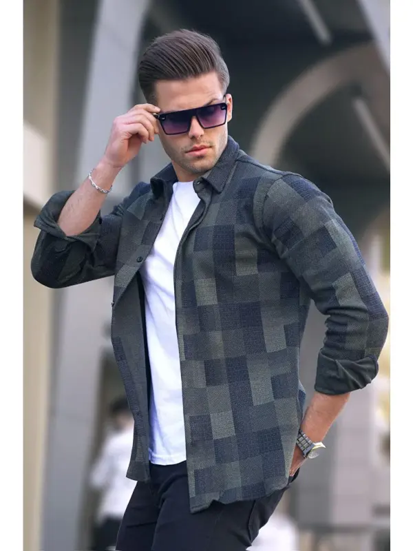 Khaki Plaid Lumberjack Men's Shirt 4667-Khaki - LC WAIKIKI