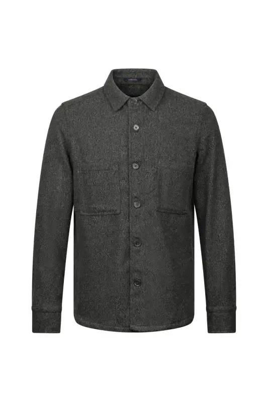 Khaki Regular Fit Cotton Overshirt Shirt Jacket-Ha - 1