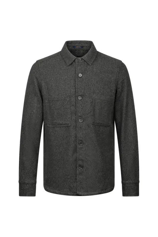 Khaki Regular Fit Cotton Overshirt Shirt Jacket-Ha - 1