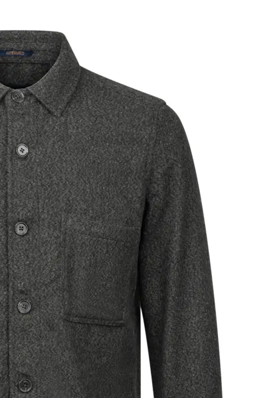 Khaki Regular Fit Cotton Overshirt Shirt Jacket-Ha - 3