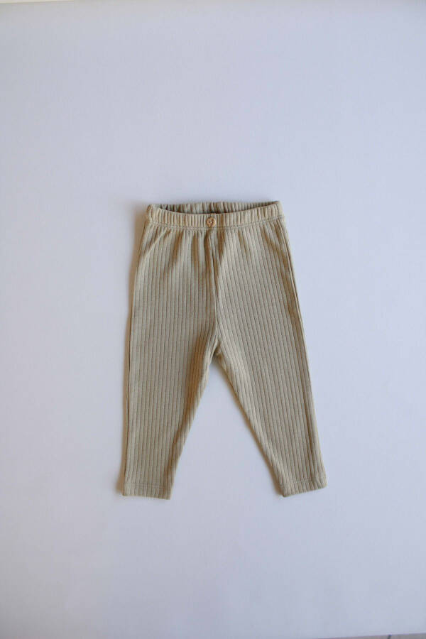 Khaki Ribbed Baby Tights - 5