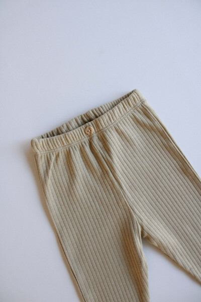 Khaki Ribbed Baby Tights - 7