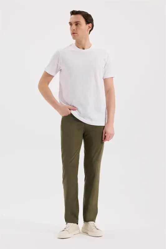 Khaki Slim Fit 5 Pocket Sports Trousers - 2