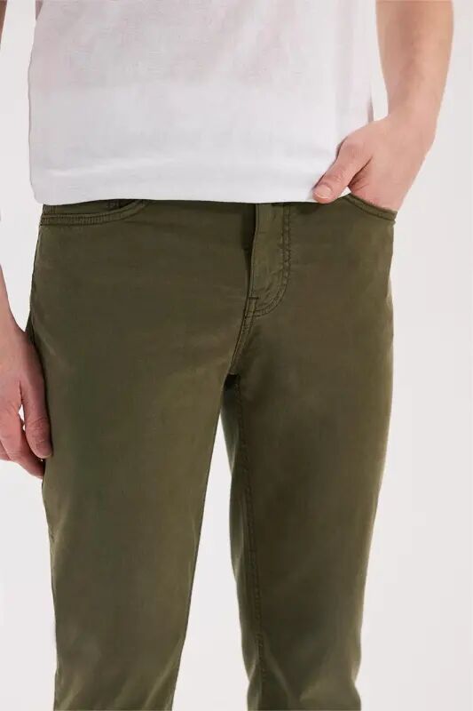 Khaki Slim Fit 5 Pocket Sports Trousers - 3