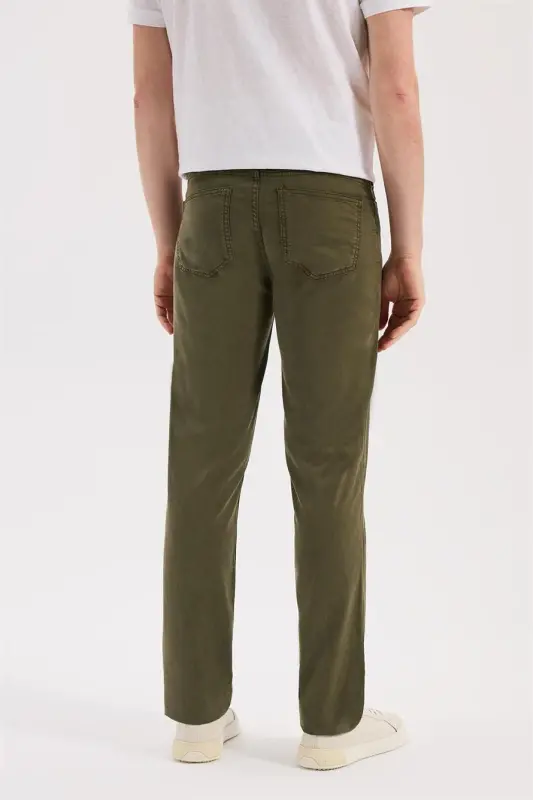 Khaki Slim Fit 5-Pocket Sports Trousers - 4