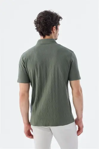 Khaki Slim Fit Crew Neck T-Shirt - 4