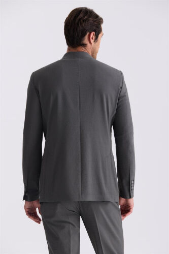 Khaki Slim Fit Single Button Sports Suit - 4