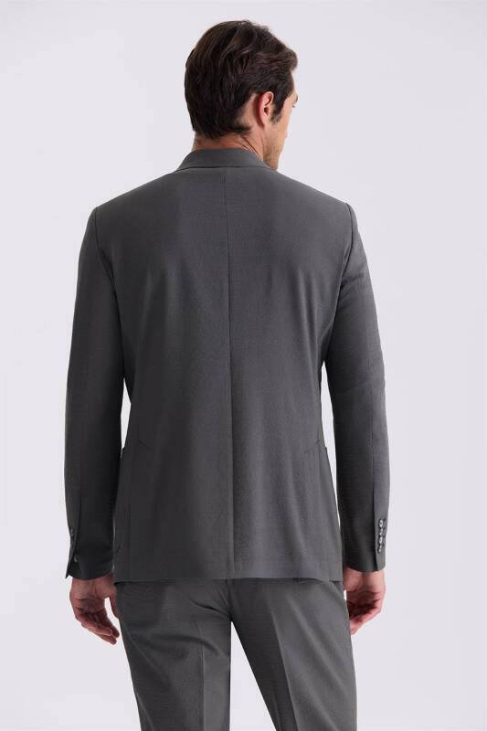 Khaki Slim Fit Single Button Sports Suit - 4