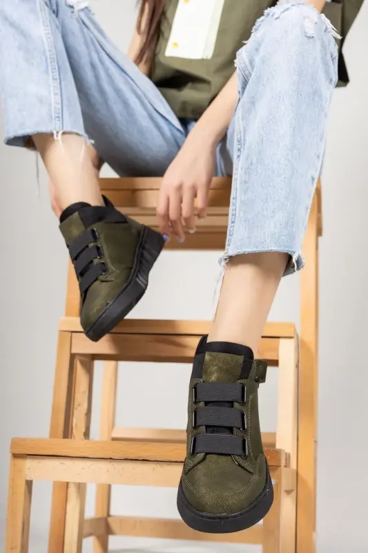 Khaki Unisex Sneaker Boot 0012383-Khaki - 5