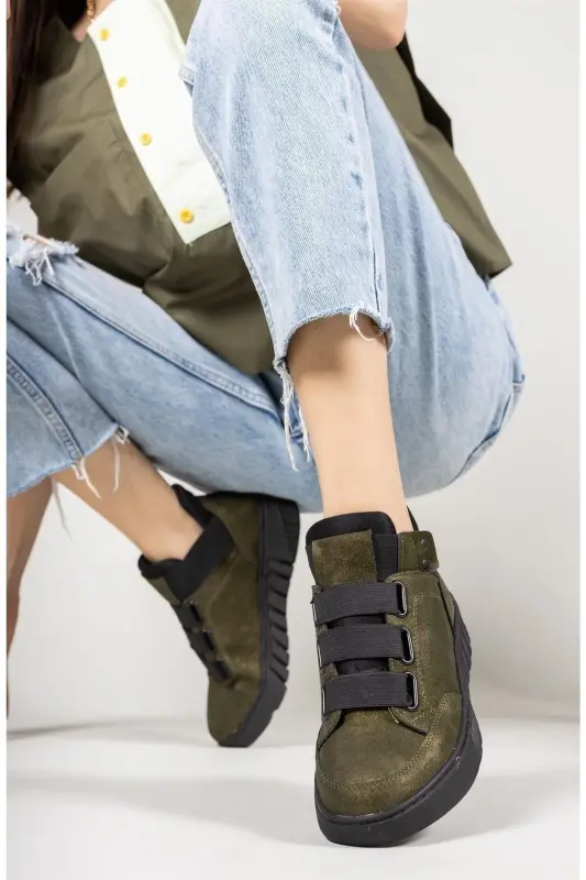 Khaki Unisex Sneaker Boot 0012383-Khaki - 6