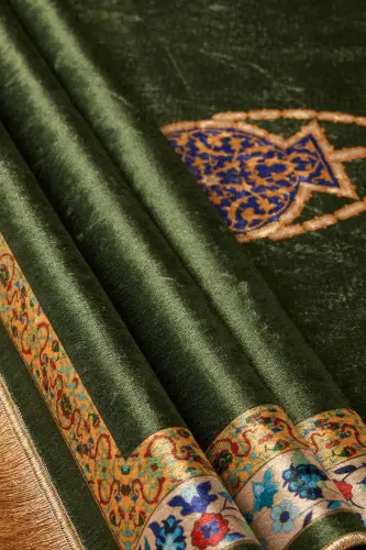 Khaki Velvet Carpet Rug - BURSA İPEK (1)