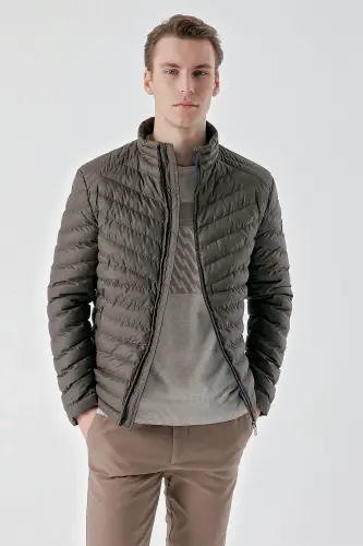Khaki Water Repellent Windproof Dynamic Fit Comfort Fit Padded Jacket-Khaki 