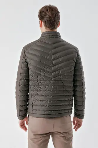 Khaki Water Repellent Windproof Dynamic Fit Comfort Fit Padded Jacket-Khaki - 7