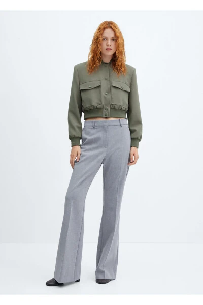 Khaki Women Jacket 57076019 - MANGO