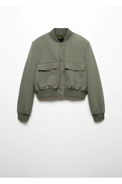 Khaki Women Jacket 57076019 - 3